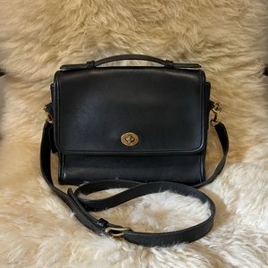Vintage Coach Court Crossbody Bag 9870 Black Italy